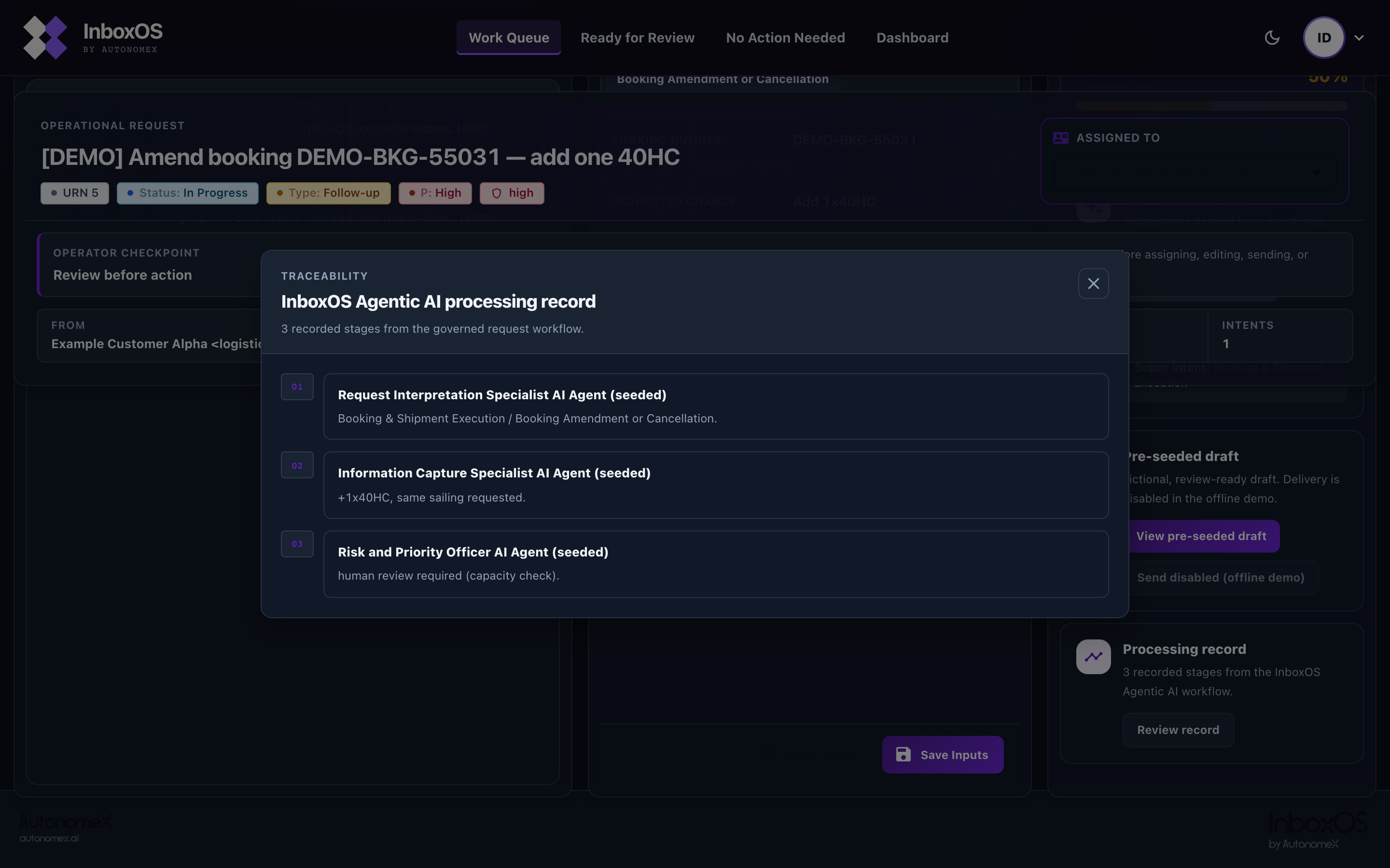 InboxOS handling timeline
